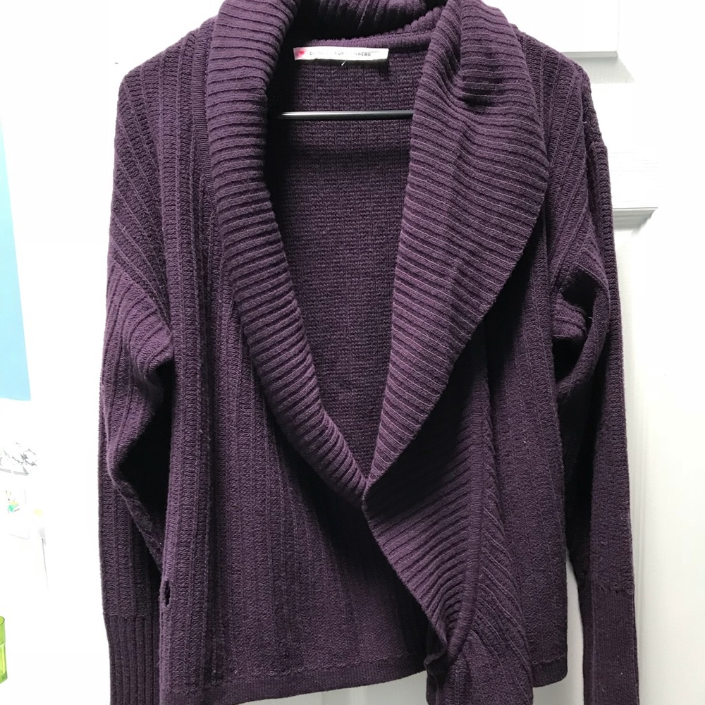 Diane Von Furstenberg purple wrap sweater